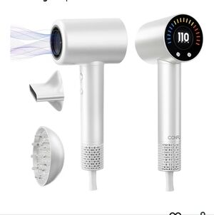 White Hair Dryer, Like New! with Attachments